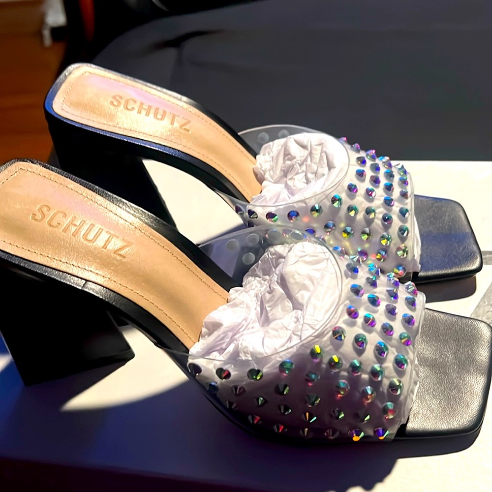 Crystal Slip-On Heels